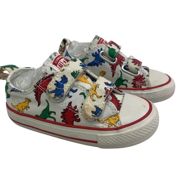 Converse Toddler Sz 7 DinoCons Primary Hook & Loop Low Top Sneakers Shoes Kids - Picture 1 of 8
